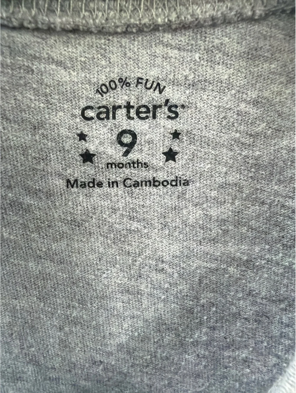 Carter's Gray Toddler T-Shirt 9 Months All Star Kicker Soccer Graphic